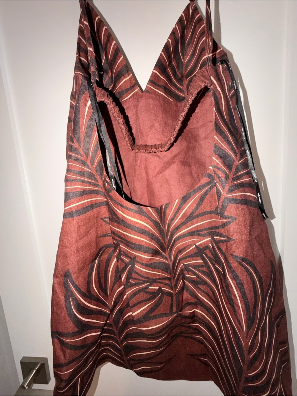 Retrofete Brown Palm-Print Mini Dress - Picture 10 of 12